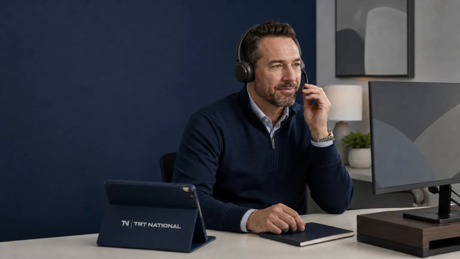 Adult male patient receiving professional telehealth support by phone